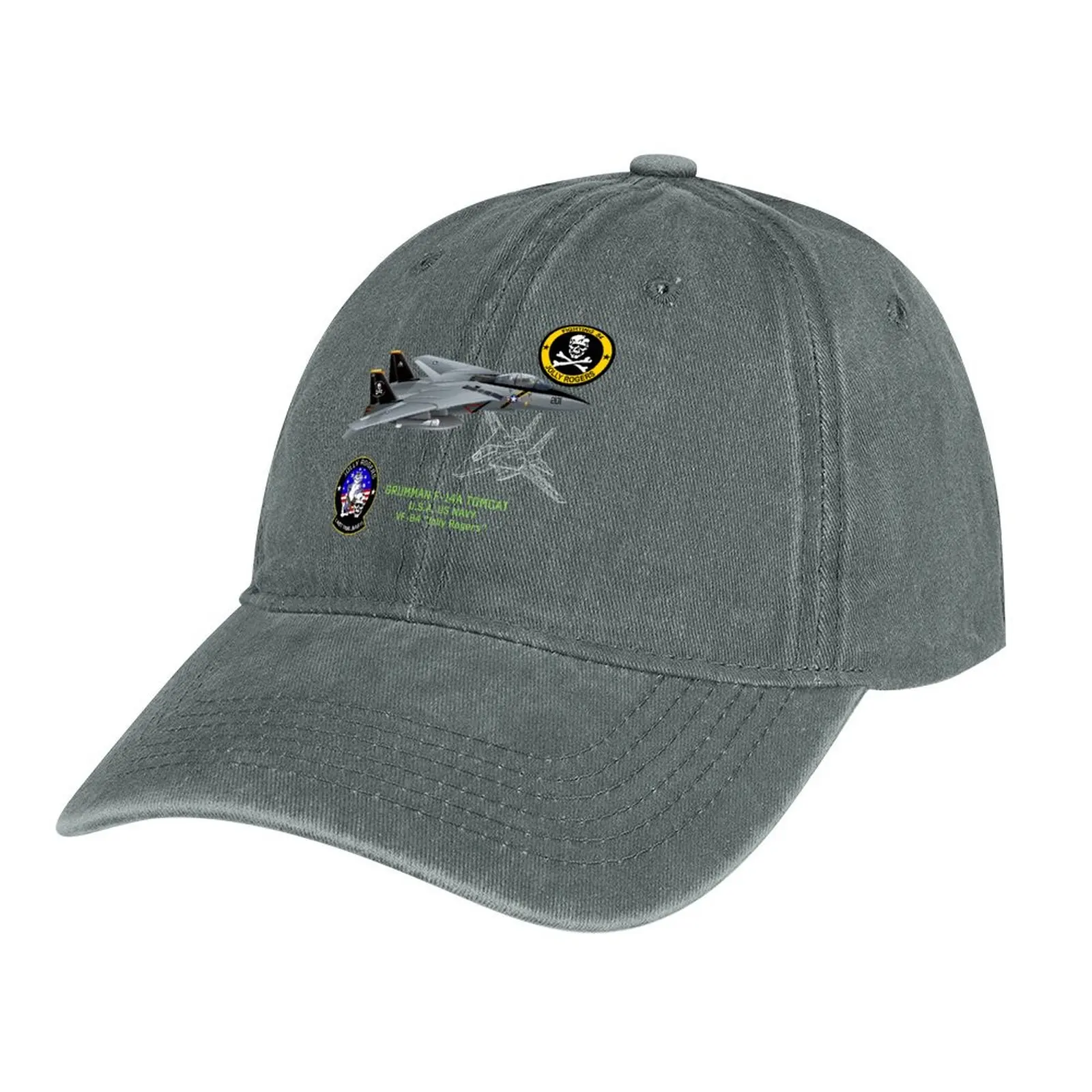 

F-14 Tomcat - Jolly Roger Cowboy Hat derby hat Fluffy Hat Big Size Beach Women's 2024 Men's