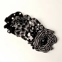 Elegant 5 - Pack Hair Scrunchie Set - Fashionable Elastic Bands (Black)