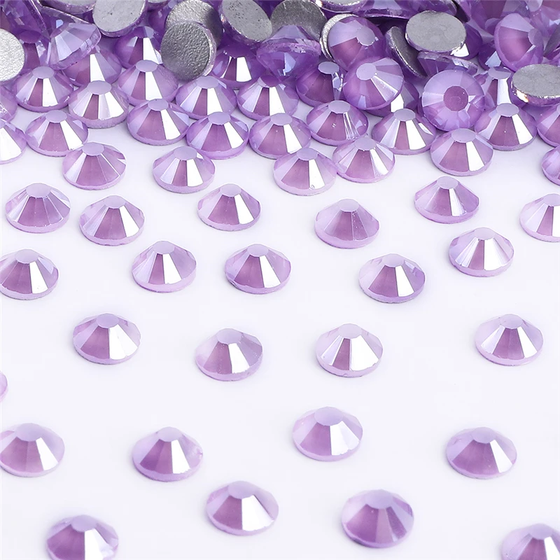Lila Serie Glas-Strasssteine mit flacher Rückseite SS3-SS30, glitzernde runde Steine zum Aufkleben, nicht Hotfix-Strasssteine für Nagelkunst-Dekoration – Detail 9