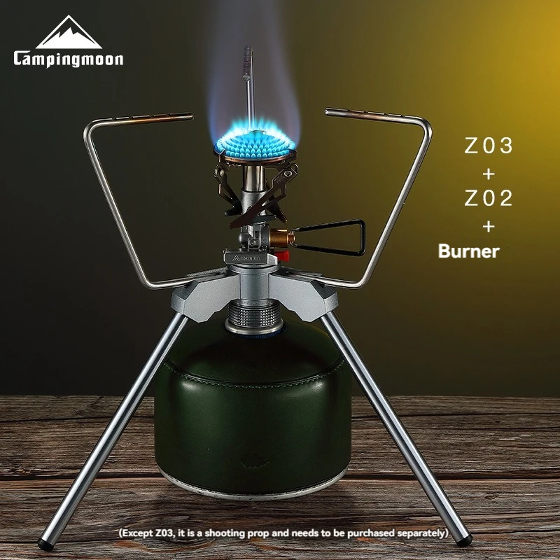 Camping Stove CAMPINGMOON Z03 Aluminum Alloy With Raised Joint High Mountain Flat Gas Tank Adapter Kitchen Tool
