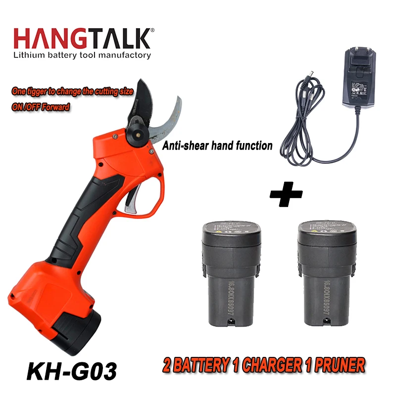 HANGTALK 16.8V KH-G03 professional ELECTRIC RRUNER Anti-shear hand function electric li-battery cordless pruning shear