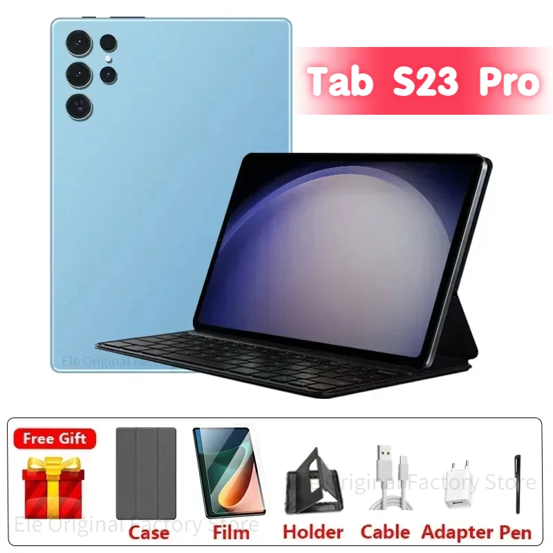 

2024 Original Tablet S23 Pro 4K 10.1Inch HD Android13 16GB 1TB Snapdragon 888 5G SIM Dual WIFI GPS 108MP 12000mAh Global IPAD