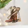Sturdy Hanging Ornament Ornamental Acrylic Auto Rearview Mirror Cowboy Flat Car Pendant for Home 1