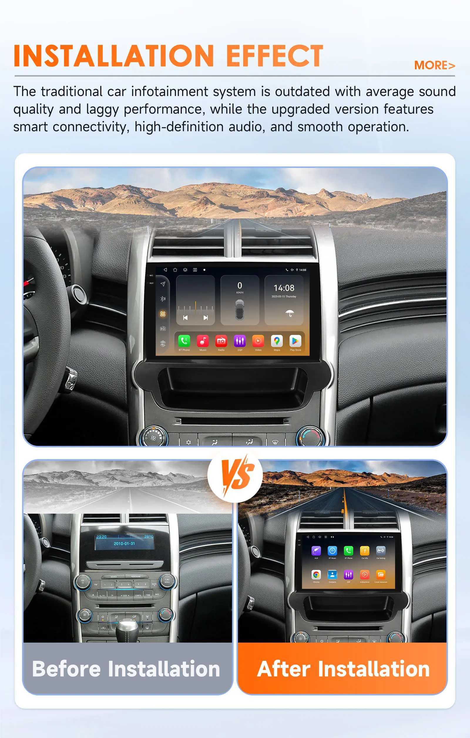 Hizpo android auto multimedia für chevrolet malibu 2012 2013 2014 2015 gps player navigation touchscreen radio carplay 2din dsp – Detail 7