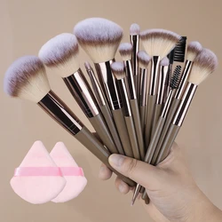 Professional Makeup Brush Set - Super Soft Brushes for Blush, Highlighter, Foundation, Concealer, and Eyeshadow (15 powder puff 1)