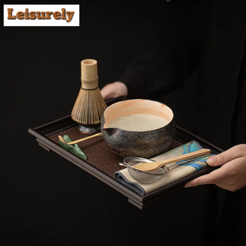 Japanese Style Pink Yin Ceramic Matcha Bowl Tea Whisk Stand Set Frothing Stirring Ceremony Accessories Tea Ceremony Craft Gift