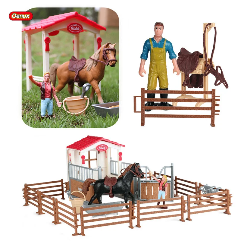 Realista cavalo estável playset brinquedos fingir jogar brinquedos  educativos agricultores figurinhas para presente de aniversário hoilday  criança meninos meninas - AliExpress