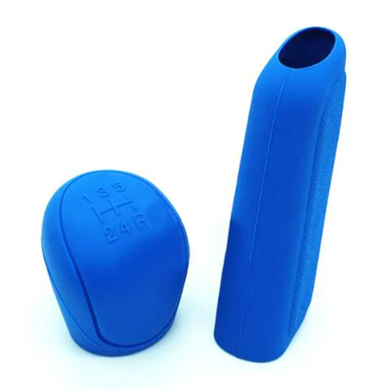 2Pcs Car Silicone Gel Gear Knob Cover Head Shift Glove Gear Shift Collars Handbrake Sleeve Car Hand Brake Covers Skin for Ford