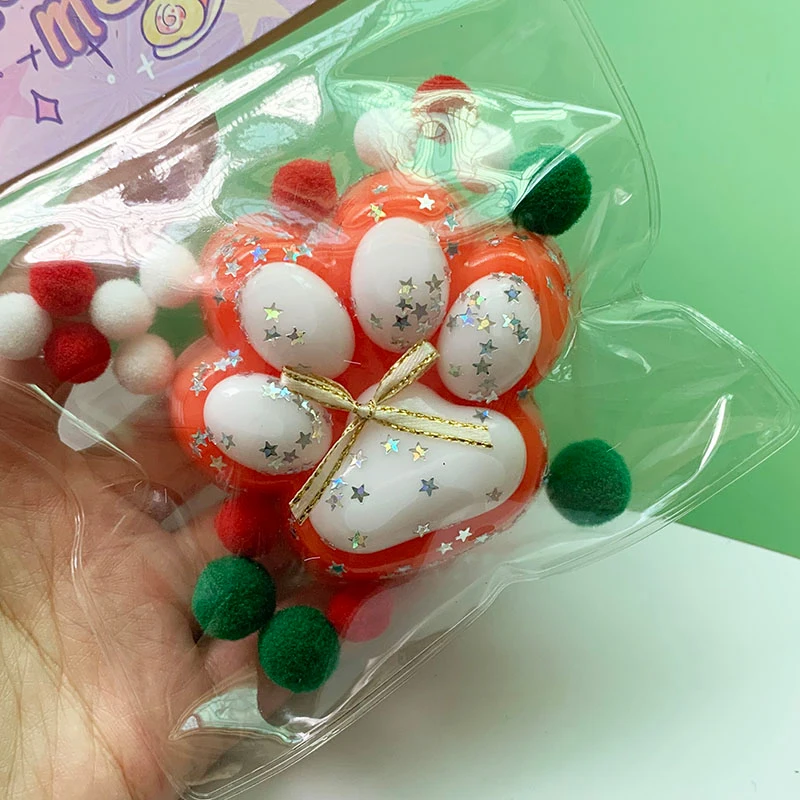 1Pcs Soft TPR Solid Christmas Cat Claw Toys Slow Rebound Decompression Toy Reduce Stress Kids Toys Gifts