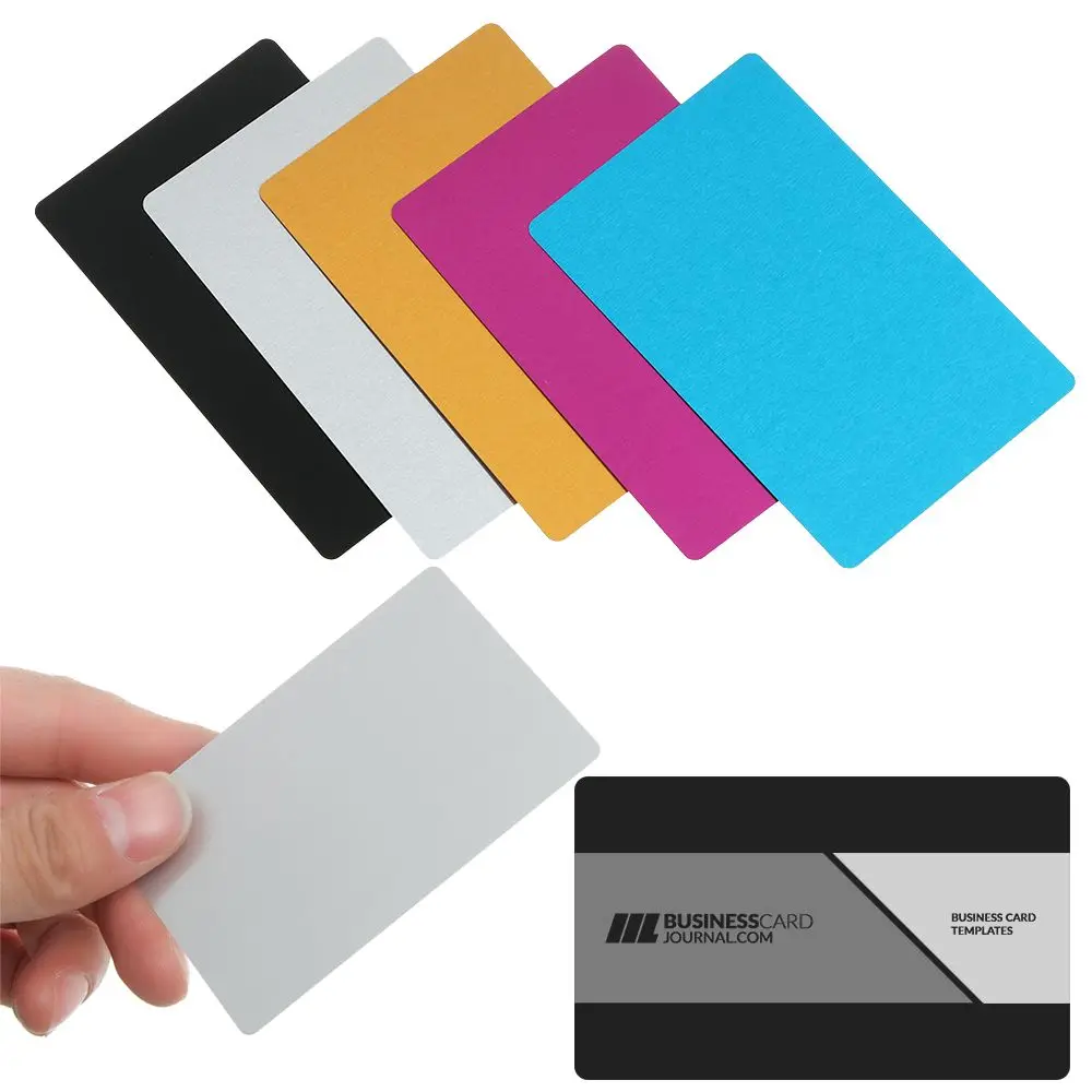 Business Cards 50Pcs/Set Portable Metal Aluminum Blank Laser Engraving Special Logo Printing Customizable Office