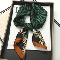 70x70cm Women Silk Scarf Small Satin Square Print Wrap Foulard Femme Handkerchief Bandana Neck Hair Skinny Tie Scarves Shawls 5