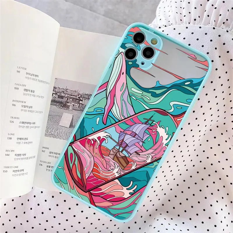 Aquarell Malerei Delfine Wal Funda für iPhone 11 12 13 14 15 Pro Max Fall stoß feste Abdeckung xs x xr 7 8 plus Back Coque – Detail 3