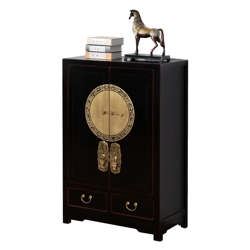 

Hxl Living Room Shoe Cabinet Hall Cabinet Solid Wood Retro New Chinese Style Partition Light Luxury Entrance Cabinet