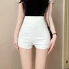 Black High-waisted Elastic Sexy Casual Shorts For Women 2023 Autumn New Style Solid Color Versatile Hip Covering Pants Trendy