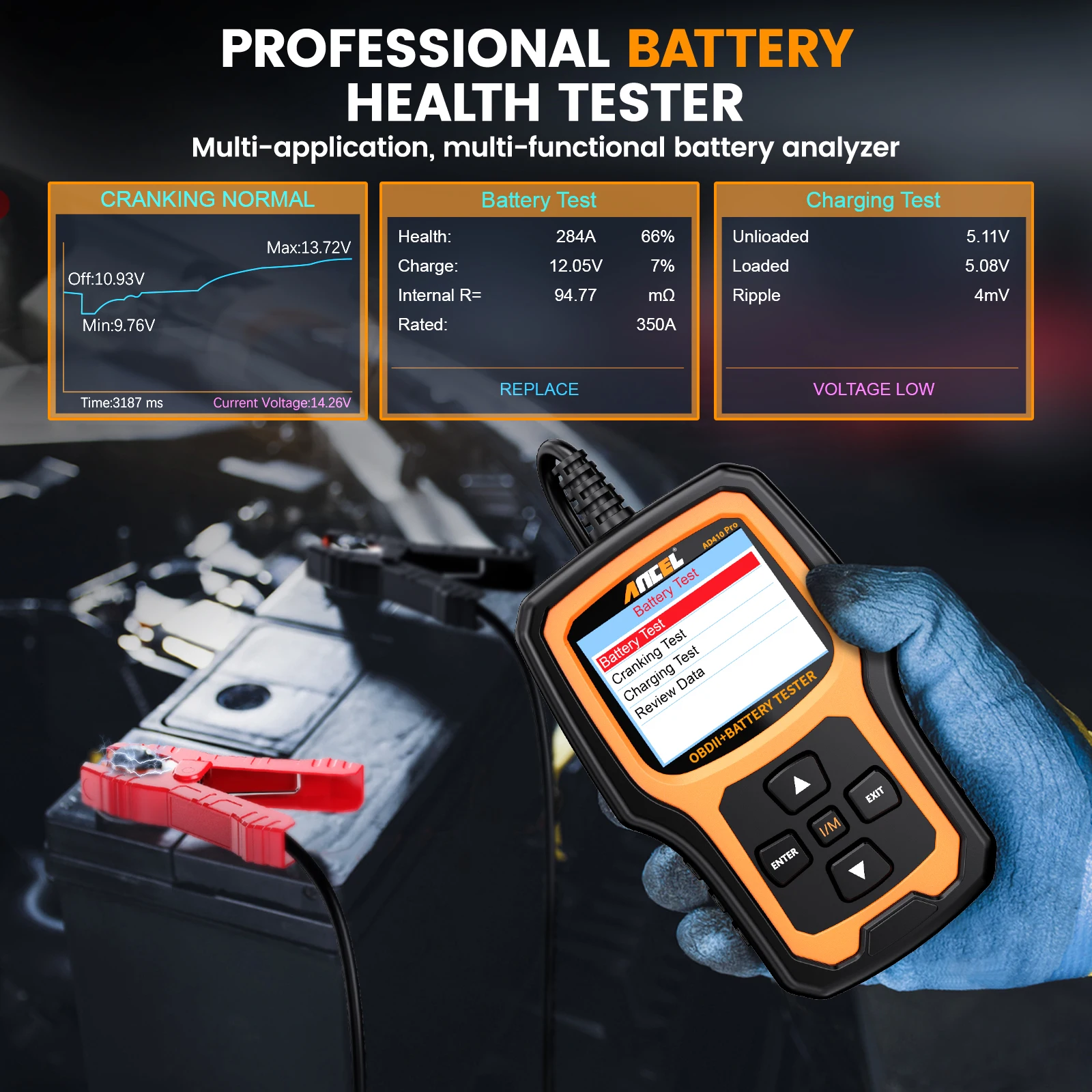 ANCEL AD410Pro  OBD2 Automotive Scanner Code Reader Check Engine Light Car Scan Emission Analyzer OBD Automotive Diagnostic Tool 4
