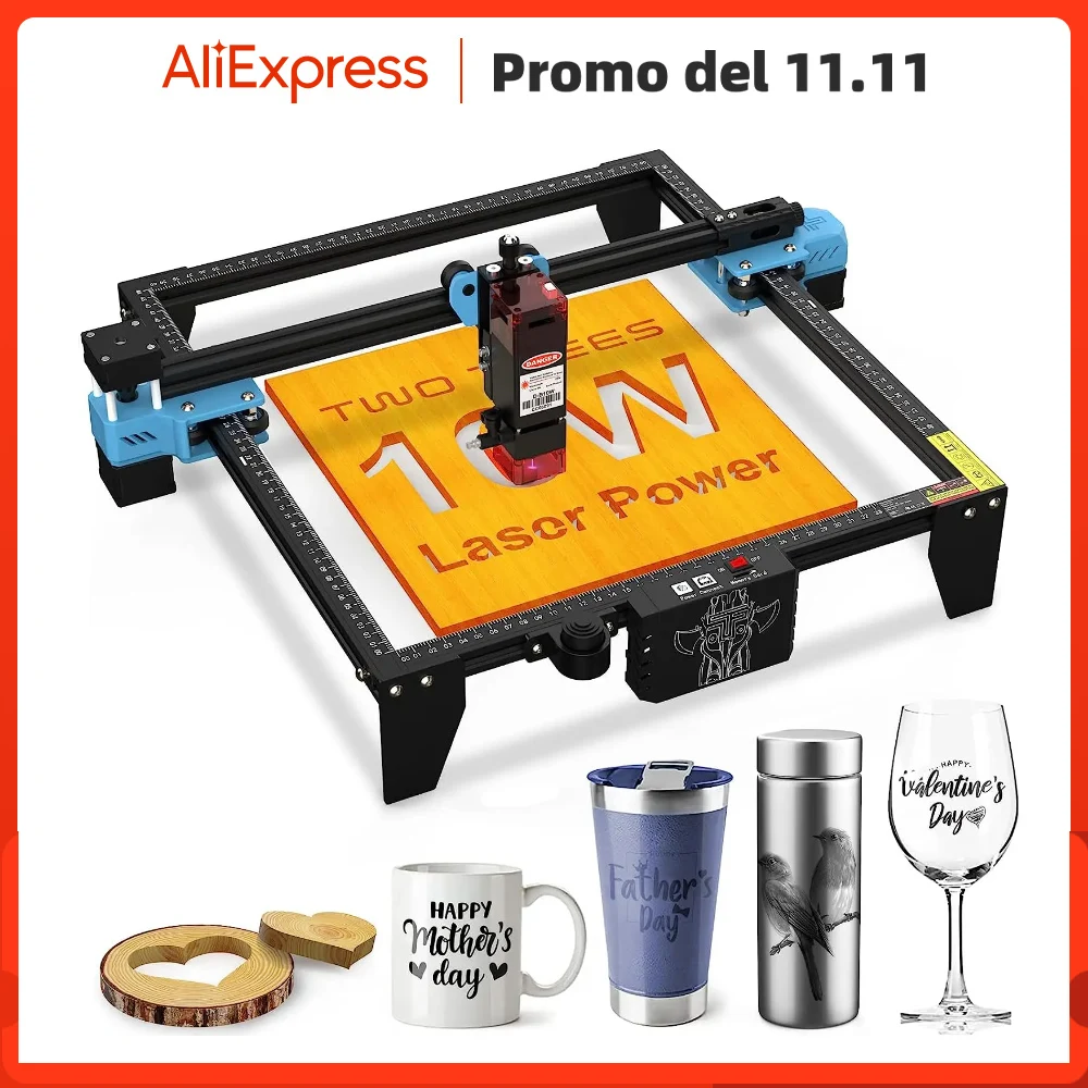 TwoTrees Laser Engraver CNC Router TTS-10/TTS-55 Pro 40W/80W Metal Laser Engraving Cutting Machine With Wifi Offline Control