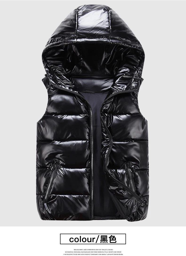 Ladies Winter Hooded New Winter Short Bright Color Vest Cotton Padded Jacket Sleeveless Women Winter Vest
