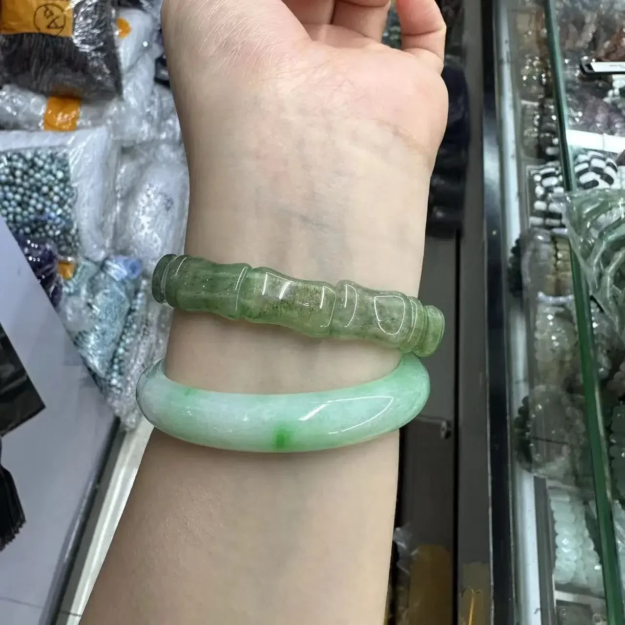천연 Aventurine 스톤 비즈 팔찌, 천연 보석, 스톤 뱅글, 고급 주얼리, 여성 선물, 도매, 11 × 16mm, 2024 신상