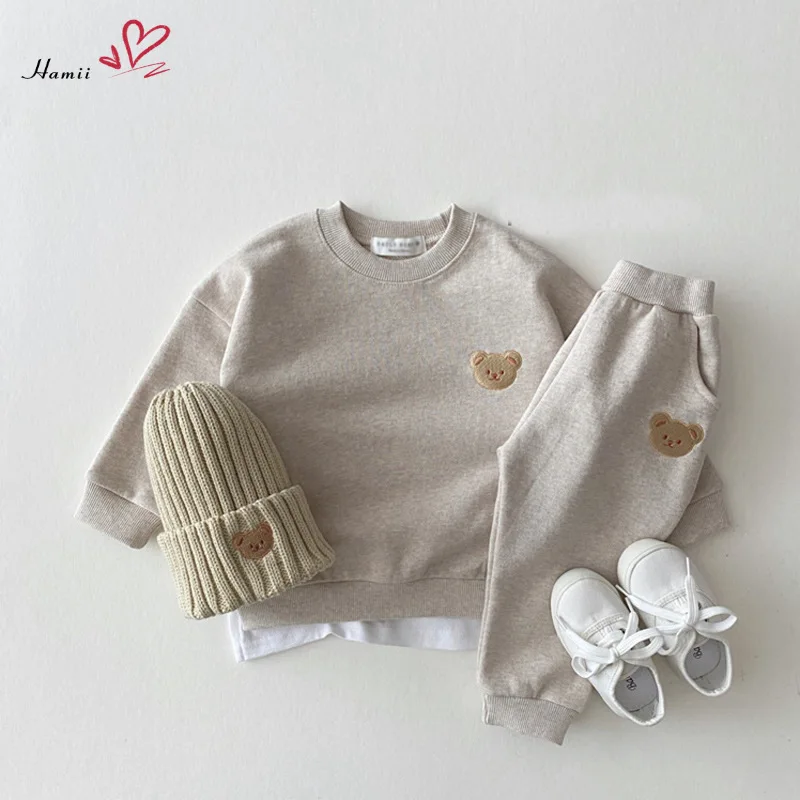 

Baby Boys Girls Clothes Sets Children Bear Sweatshirt Kids Clothes Cotton Long Sleeve Pullover Tops + Pant 2pcs Suits Outfits