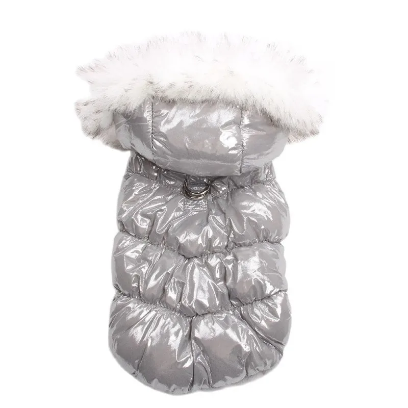 Winter Warm Dog Coat Buckle Design Jacket Pet Cat Puppy Hoodie Winter Clothing Outfit Blue Pink Khaki Beige