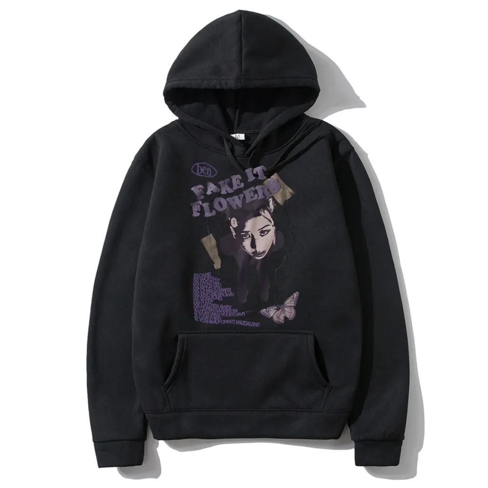 Singer Beabadoobee Fake It Flowers Graphic Hoodie Unisex Fashion Y2k Trend Sweatshirt Men Women Casual Cotton Oversized Hoodies