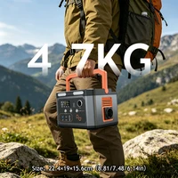 Station d'alimentation solaire portable 600W (pic 1200W) 310Wh, générateur solaire, chargeurs de stockage d'énergie, alimentation de secours d'urgence 3