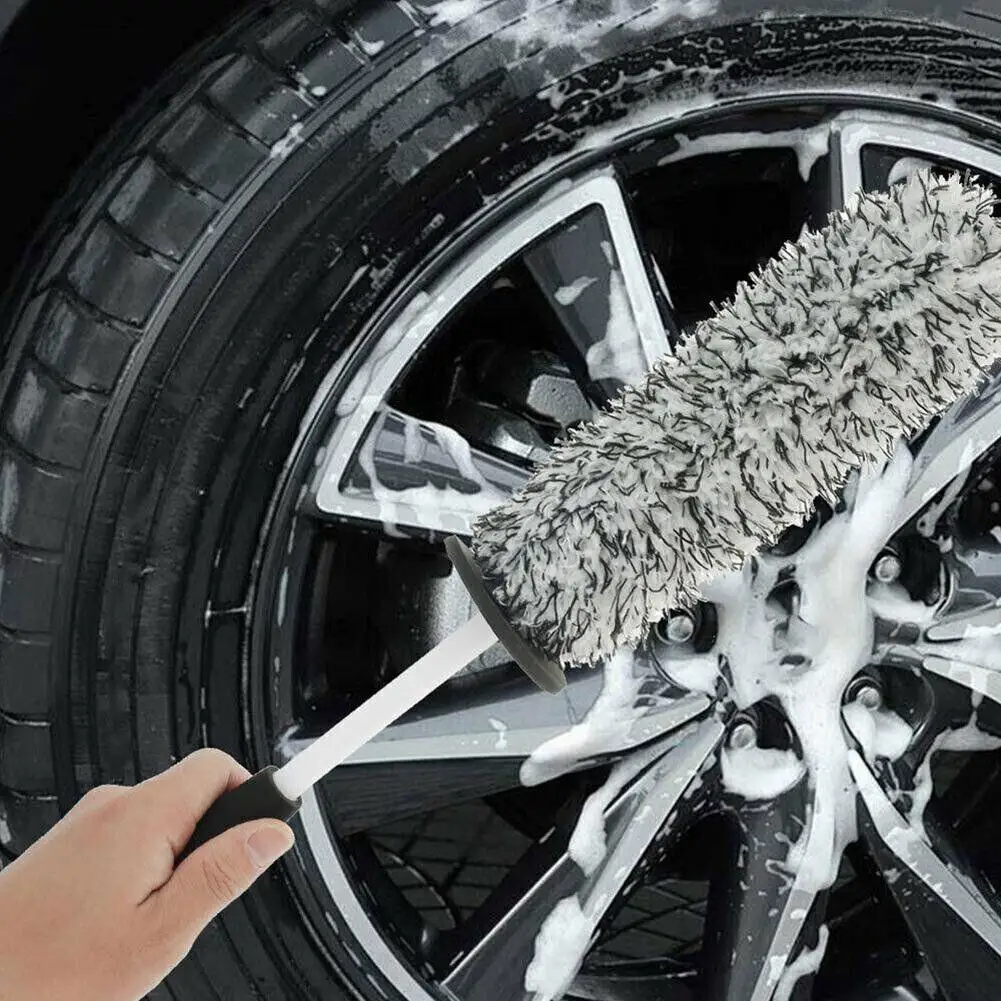 Car Wash Super Brush Microfiber Wheels Brush Gloves Non-Slip Handle Easy To Cleaning car wheel Spokes Car Accessories