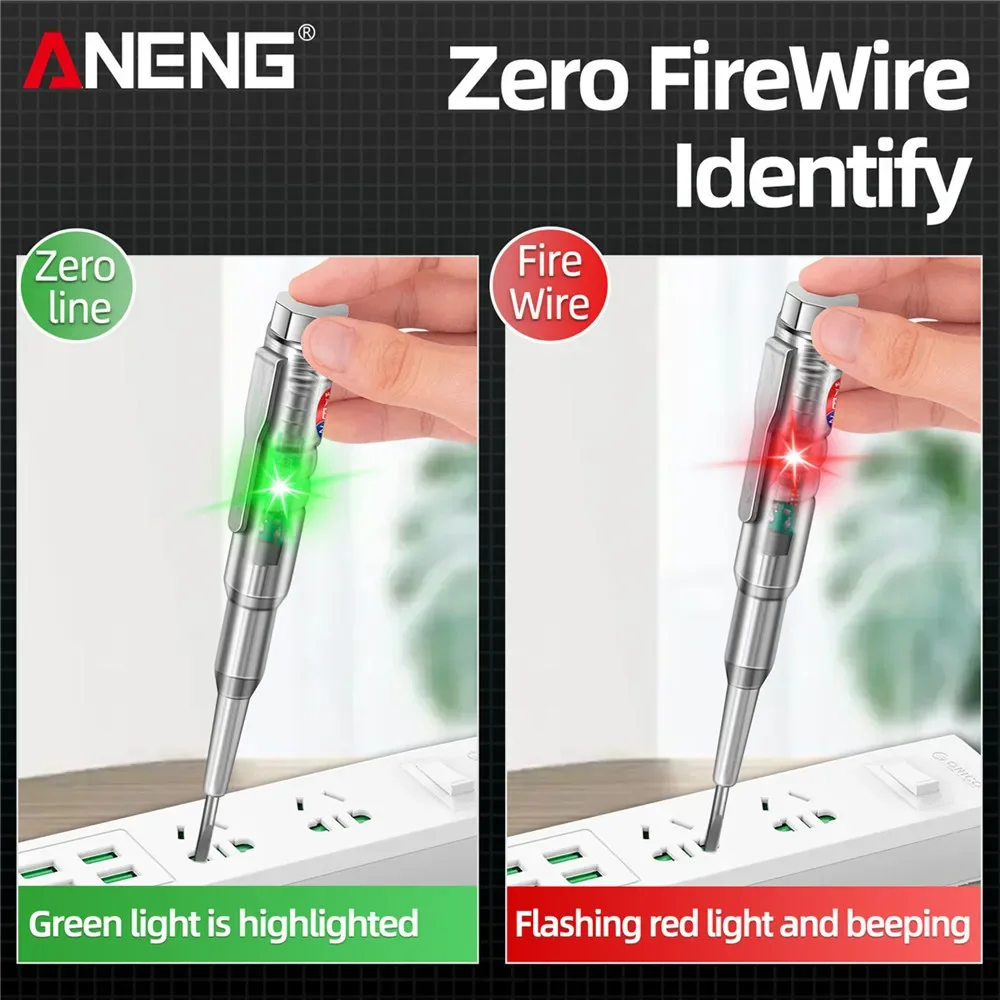 전기 드라이버 테스터 펜 B14 범용 24-250V 전압 유도 프로브(표시등 포함) 소리 및 빛 경보 테스터