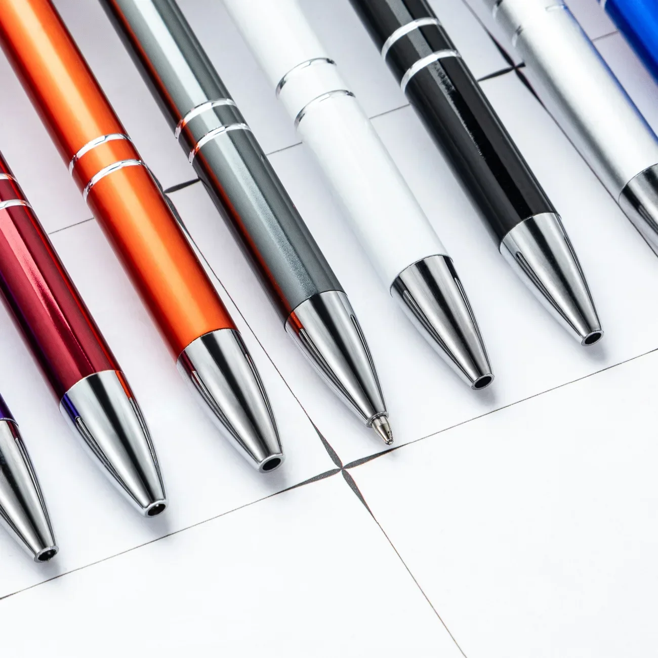 Ballpoint Pen 10-100Pcs/Lot Roller Metal Ballpoint Pen 1.0mm Gift Pens Free Custom Logo