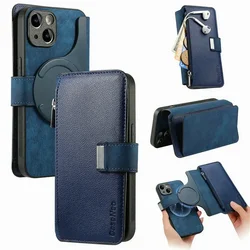 Leather RFID Wallet & Case with Zipper – Fits Honor and Huawei Smartphones for Honor 90 Lite (Blue)