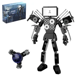 MOC Skibidied Toileted Building Blocks Set Titan TV Man Monster Model with Paper Manual 199 Pcs for Children's Christmas Gifts
