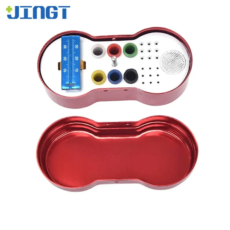 

JINGT Dental Car Needle Box Height And Low-Speed Dual -Use Color Rack High-Temperature Disinfection Metal 56 Holes