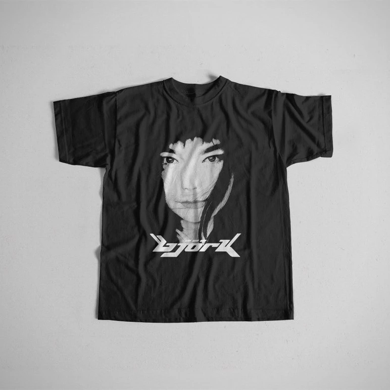 Summer Vintage Unisex Bjork T-Shirt American Hip Hop Rock Street Short Sleeve Men Women Retro High Quality Fashion Cotton Top 1