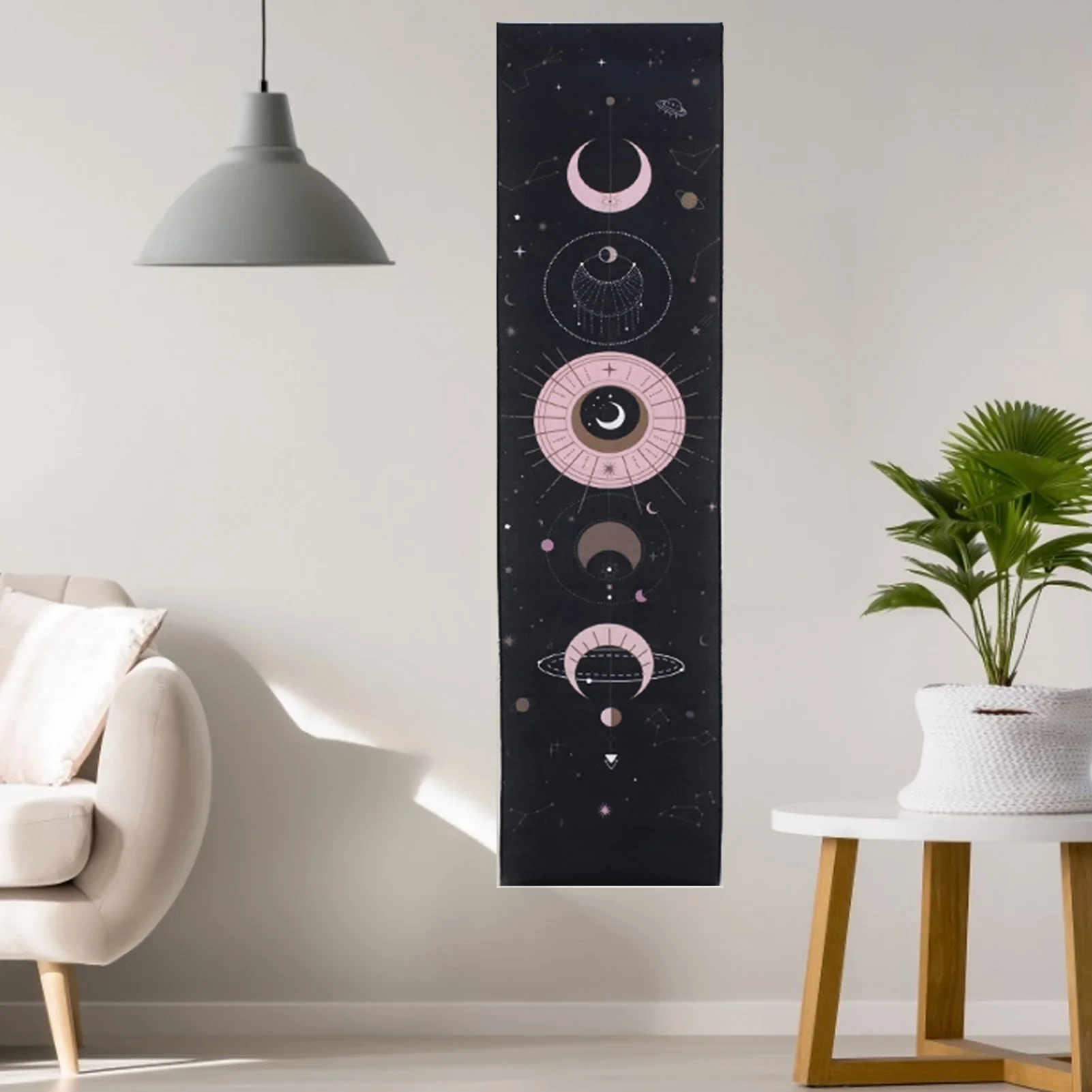 Moon Phase Tapestry Wall Hanging Tapestry Boho Art Tapestries Bright Printing Pattern hand-made lace hanging room decoration tapestry decorations