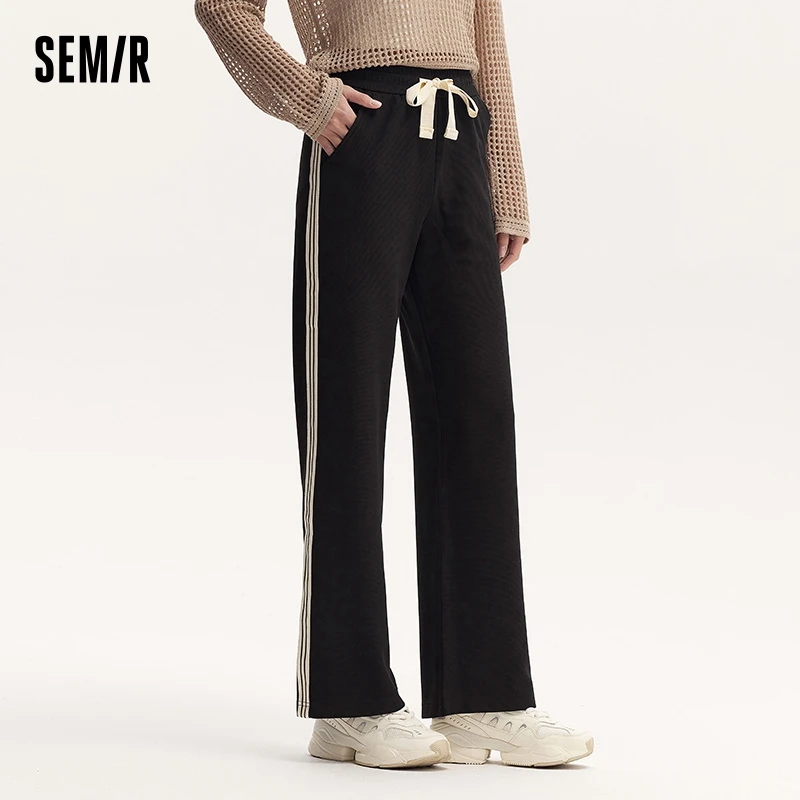 Semir Casual Pants Women Color-Blocked Straight Pants Leg-Lengthening And Simple Trendy Summer Textured Long