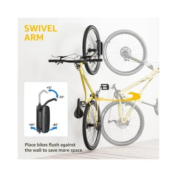 Swivel Bike Wall Mount, Hangers for Garage, Wall Mount Bike Rack, Space Saving 3