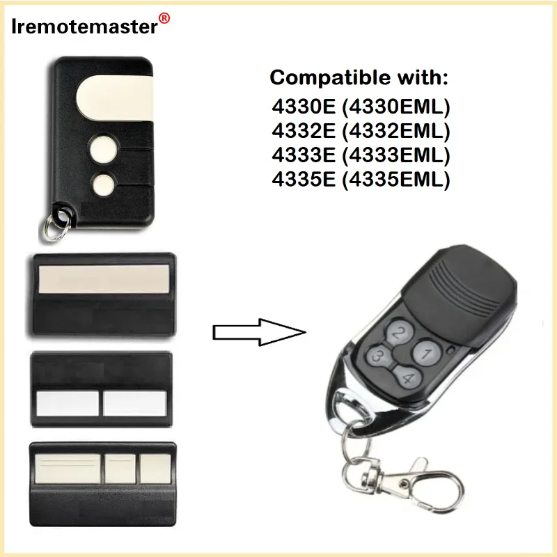 For 4330E 4332E 4333E 4335E Garage Door Remote Control Transmitter 4335EML 433MHz gate door 433 92 mhz rolling code liftmaster chamberlain 4335e 4330e 4333e 4332e 1a5477 1 1a5477 3 1a5097 1a5478 garage remote gate opener