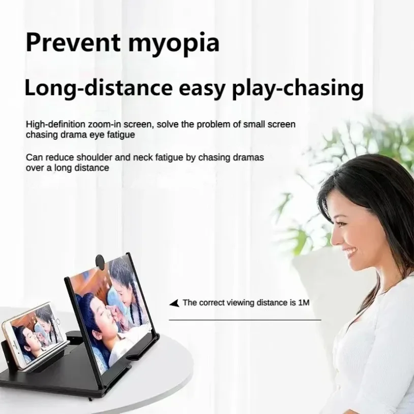 3D 14/12/10Inch Screen Amplifier Mobile Phone Screen Video Magnifier for All Smartphone Enlarged Screen Cell Phone Stand Bracket