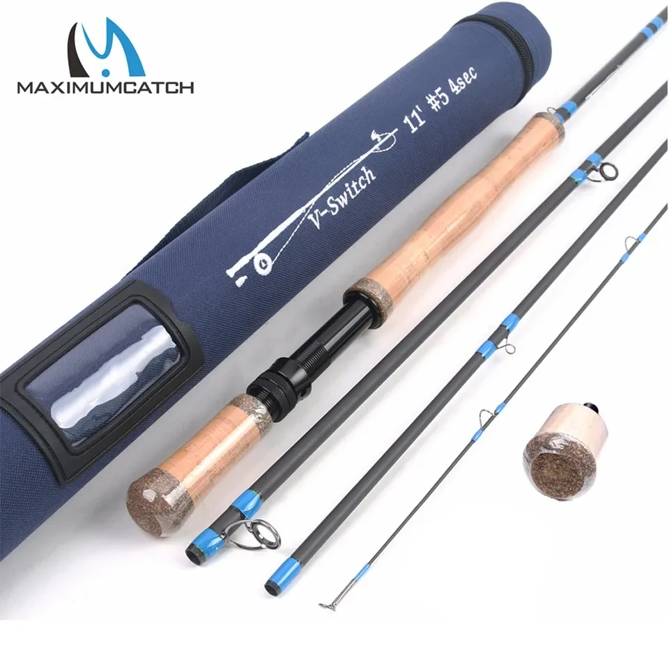 Canne à lancer Switch 4-9WT Maximumcatch, longueurs 10'6'' à 11'6'', avec talon interchangeable pour pêche à la mouche