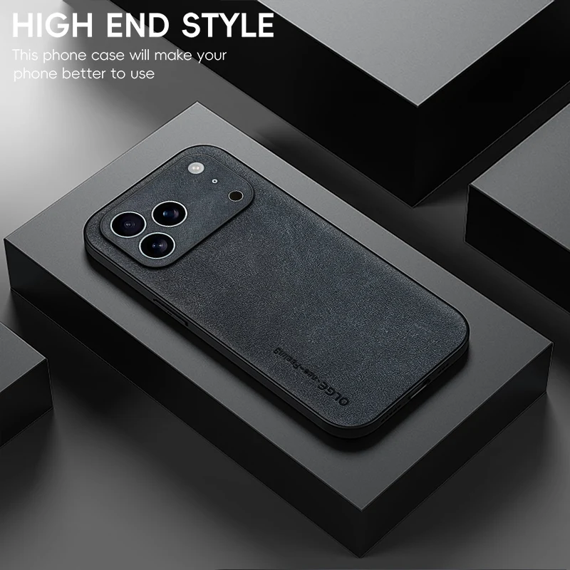 Luxury Vintage Sheepskin Leather Phone Case - Shockproof & Soft Back Cover