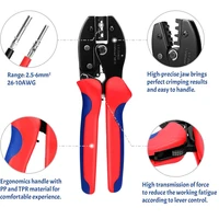 Solar Crimping Pliers Tools Kit for MC4 Cable Electeical Connectors Solar Panel PV Cable 6 Male Female Connectors Termianls Sets 2