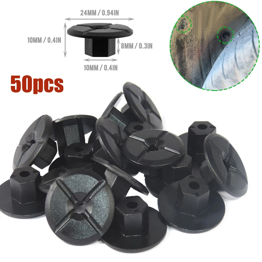 

50pcs 24mm Unthreaded Nut Clips Fender Black Plastic Fastners For Mercedes For BMW 2019900050 51711958025 Interior Accessories