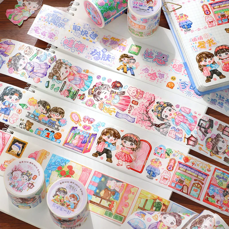 

1pcs/1lot Decorative Adhesive Tapes Flashing five bullets Masking Tapes Scrapbooking DIY Paper Japanese Stickers