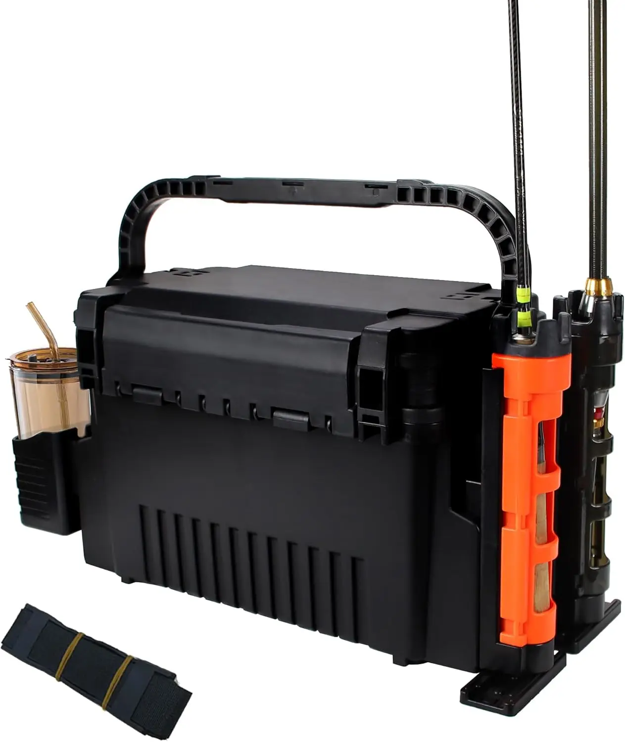 Tackle Box Organizer 2-layer Fishing Box Tacklebox for Fishing Tackle Boxes with Rod Holder Large Saltwater T