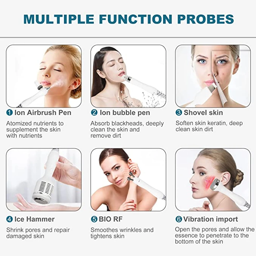 AOKO Hydrogen Oxygen Beauty Machine Blackhead Removal Deep Cleansing Water Jet Auqa Peeling Dermabrasion Machine Ance Pore Clean