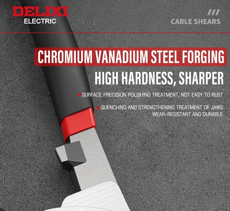 Description Picture 6 of itemDELIXI ELECTRIC Cable Cutter ,Wire Stripper Pliers,Chromium Vanadium Steel Forging,Used to Sharp Cutting Cables and Strip Wires
