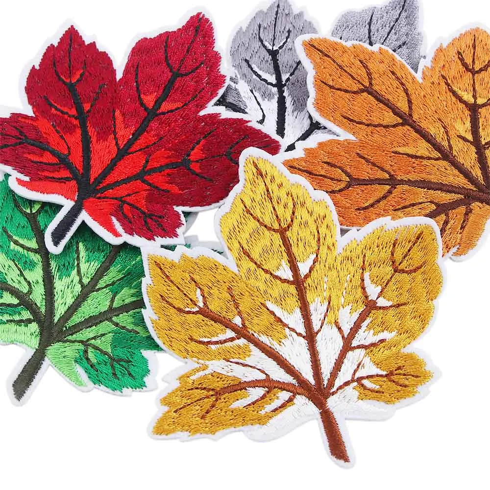 Colourful Maple Leaf Embroidery Patches DIY T-shirt Coat Jeans Backpack  Sewing Decorate Applique Stickers Accessories - AliExpress