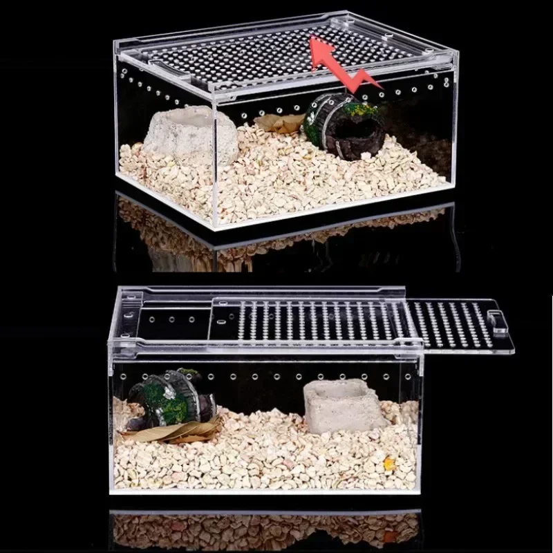 Aquarium Tank Vivarium Box Reptile Breeding Box Transparent Acrylic Spider Lizard Amphibian Terrarium Leak-proof Pet Habitat Arboreal Tarantula Enclosure