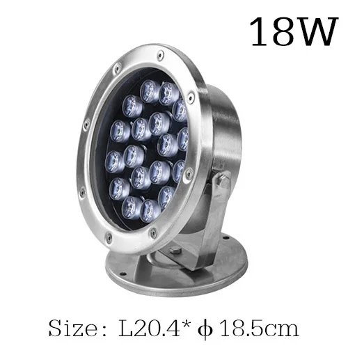 thumbnail image 1 of Lámparas de fuente LED de acero inoxidable IP68, luces de piscina impermeables, lámparas subacuáticas LED ajustables de 12 V/24 V, luces de estanque RGB, 1 of 5