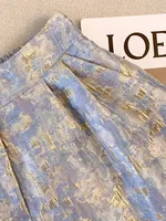 Short Jacquard Solide pour Femme, Vêtement à la Mode, Été, Coréen, Taille Haute, Poches, Tempérament 3